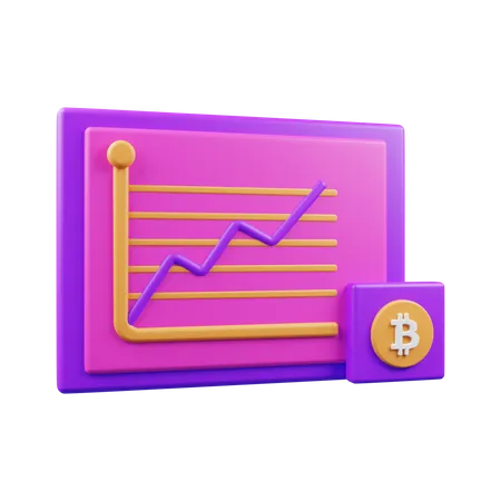 Analyse Bitcoin  3D Illustration