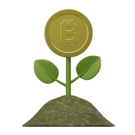 Bitcoin-Anbaupflanze  3D Illustration