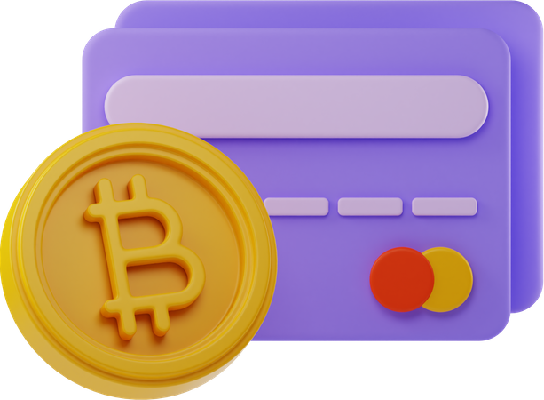Bitcoin And Bank Card  3D Icon