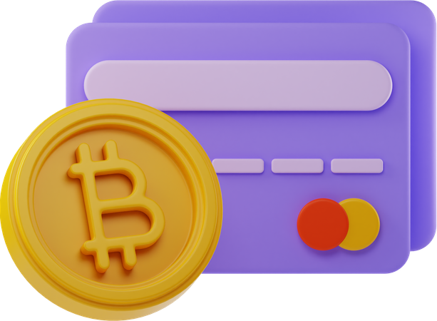 Bitcoin And Bank Card  3D Illustration