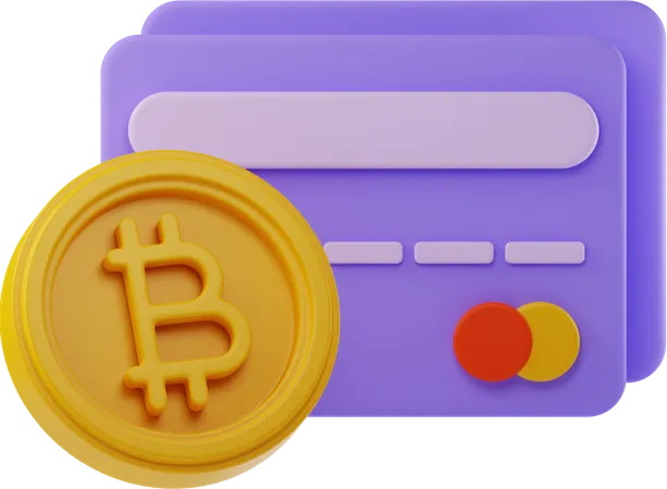 Bitcoin And Bank Card  3D Illustration