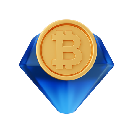 Bitcoin And Diamond  3D Icon