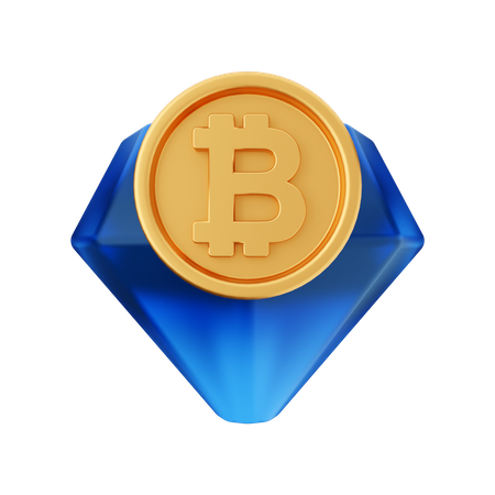 Bitcoin And Diamond 3D Icon