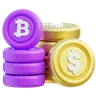 Bitcoin And Dollar Coins Investment Concept