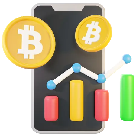 Bitcoin-Anwendung  3D Illustration