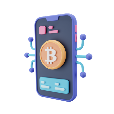 Bitcoin App 3D Illustration