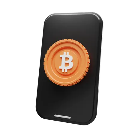 A Simple Phone With A Stylized Bitcoin On It For Your Finance Project 3D Illustration