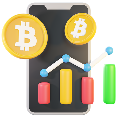 Bitcoin Application 3D Illustration