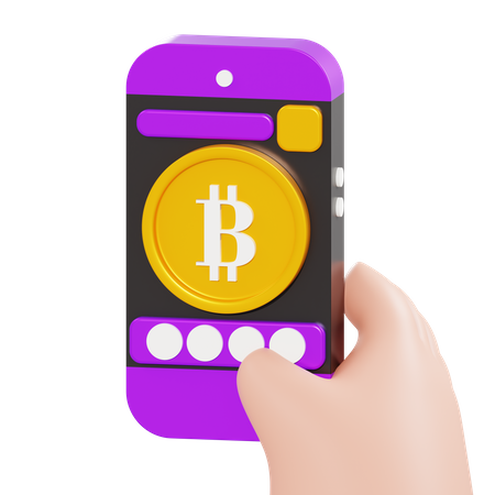 Bitcoin Apps  3D Illustration