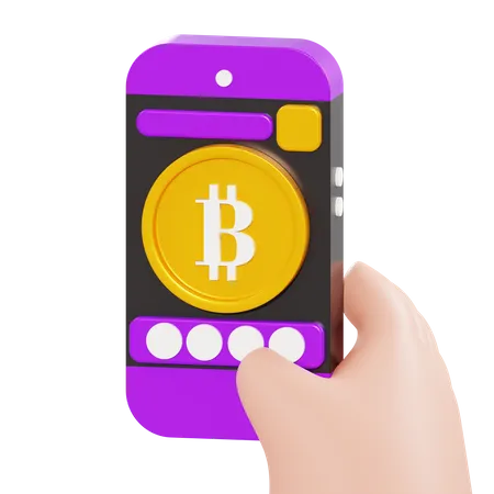 Bitcoin Apps  3D Illustration