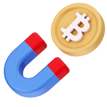 Atração de bitcoin  3D Icon