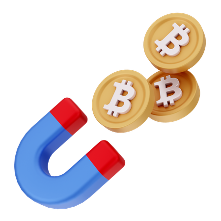 Bitcoin Attract  3D Icon