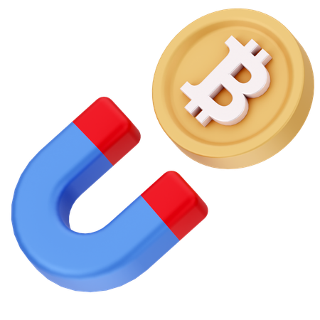 Bitcoin Attract  3D Icon