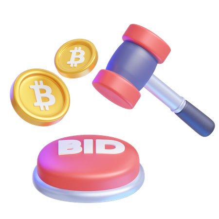Bitcoin Auction  3D Icon