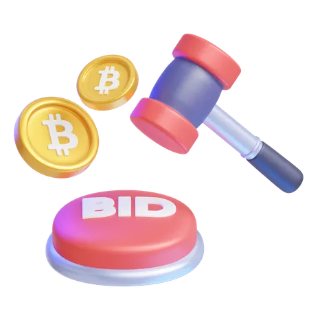 Bitcoin Auction  3D Icon