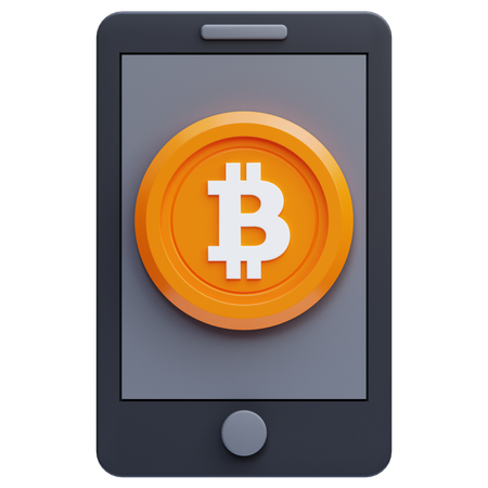Bitcoin auf dem Smartphone  3D Icon