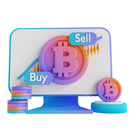 Bitcoin-Austausch-Website  3D Icon