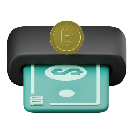 Bitcoin-Auszahlung  3D Illustration