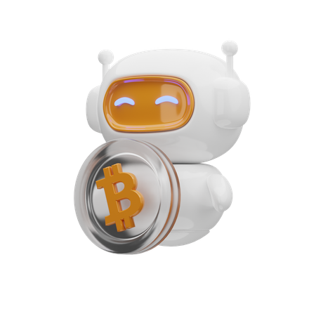 Bitcoin Automation Robot  3D Icon