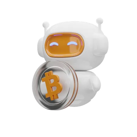 Bitcoin Automation Robot  3D Icon