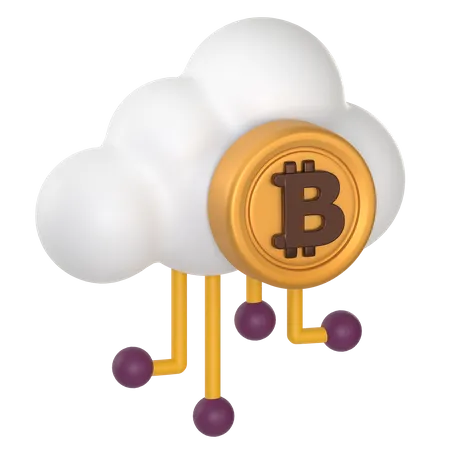 Nuage de bitcoins  3D Icon