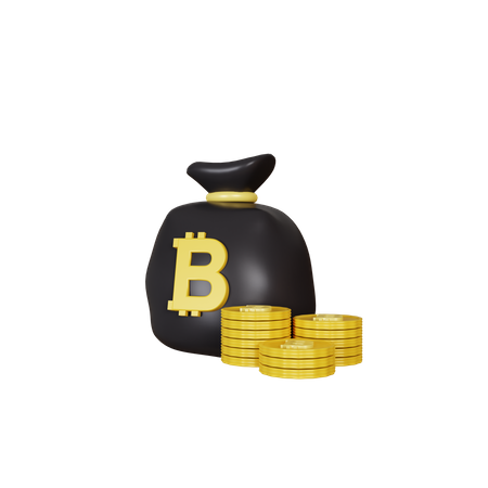 Bitcoin Bag 3D Icon