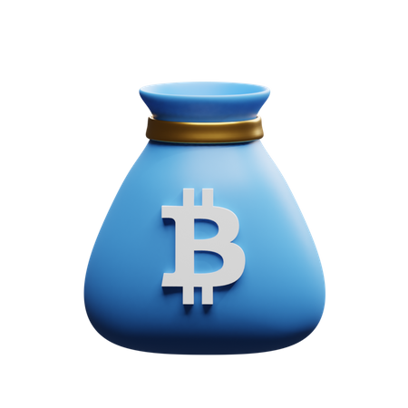 Bitcoin Bag  3D Illustration