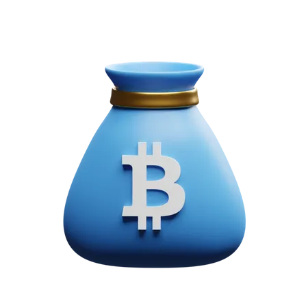 Bitcoin Bag  3D Illustration