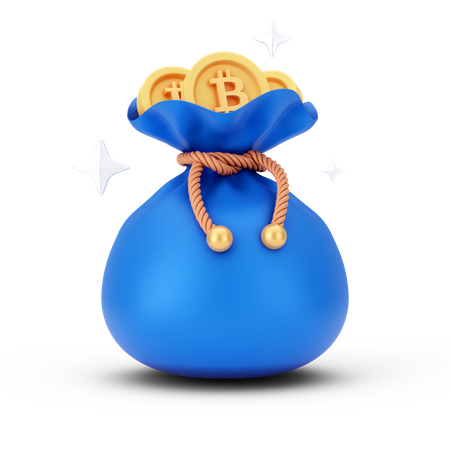 Bitcoin Bag 3D Icon