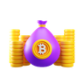 3d bitcoin bag illustration