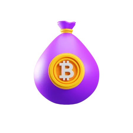 Bitcoin Bag Singgle  3D Icon
