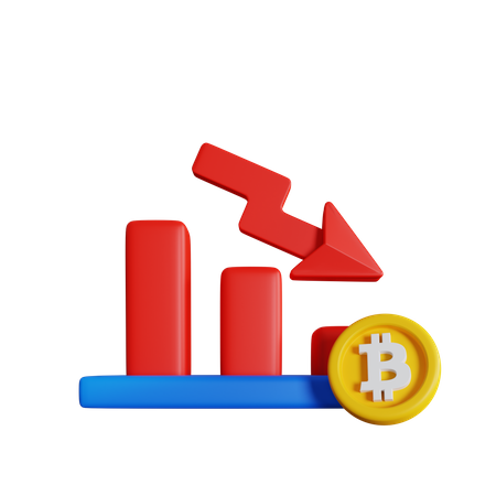 Bitcoin baixista  3D Icon