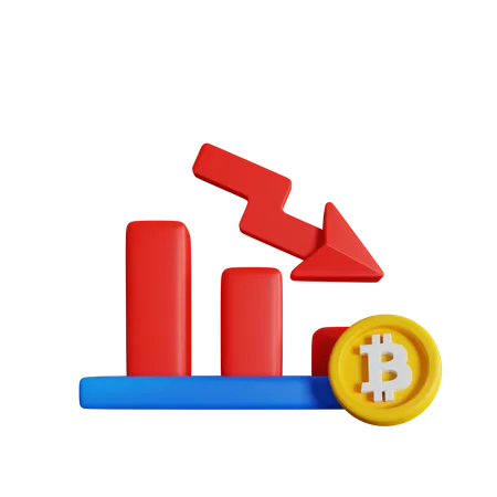 Bitcoin baixista  3D Icon