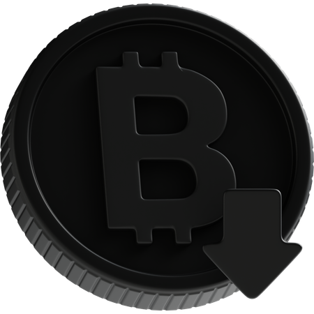 Bitcoin em baixa  3D Icon