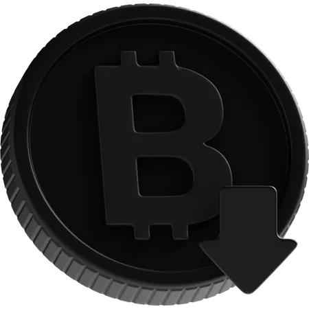 Bitcoin em baixa  3D Icon