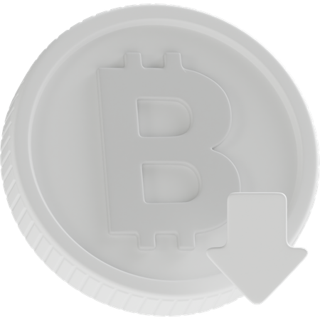 Bitcoin em baixa  3D Icon