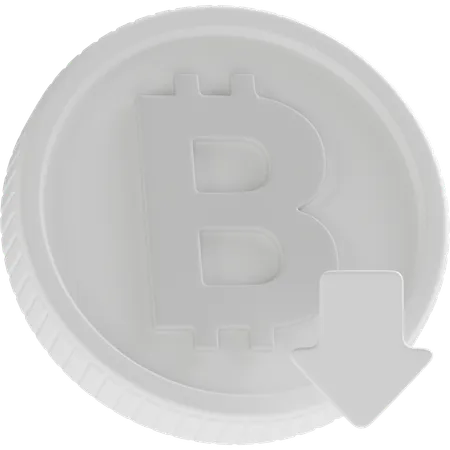 Bitcoin em baixa  3D Icon