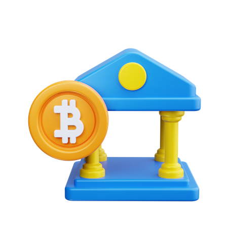 Banco de bitcoin  3D Icon