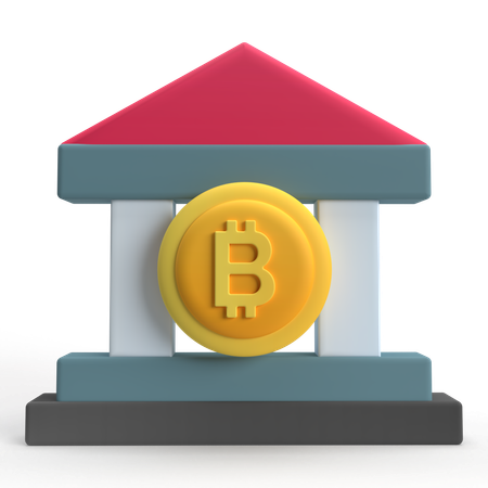 Banque bitcoin  3D Icon