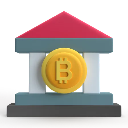 ビットコイン銀行  3D Icon