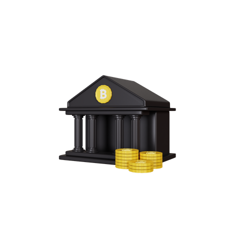 Bitcoin Bank  3D Illustration