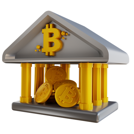 Bitcoin Bank 3D Illustration