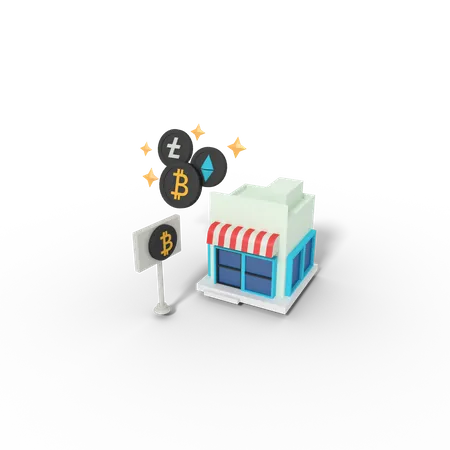 3 D Illustration Of Bitcoin Bank 3D Icon