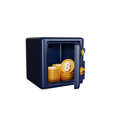 Bitcoin Bank Locker 3D Illustration