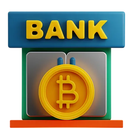 Banque bitcoin  3D Icon
