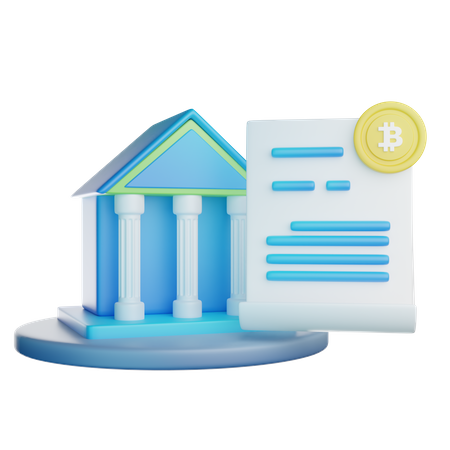 Banque bitcoin  3D Icon