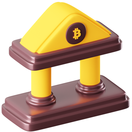 Banque bitcoin  3D Icon