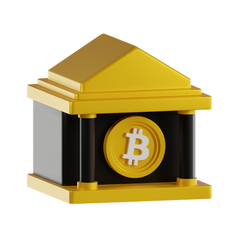 Banque bitcoin  3D Icon