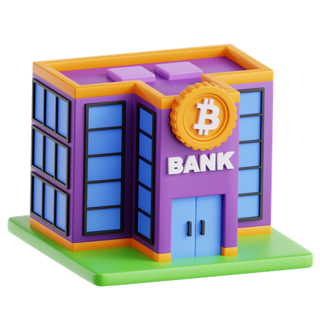 Banque bitcoin  3D Icon