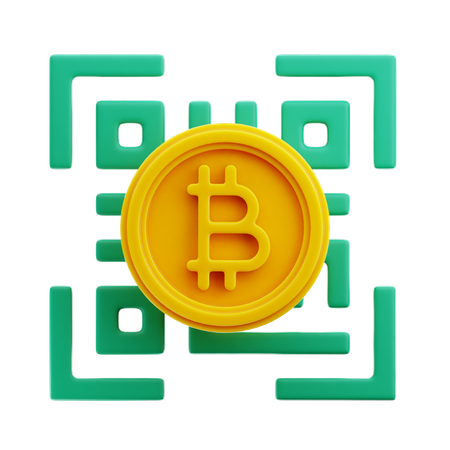 Bitcoin Barcode  3D Icon